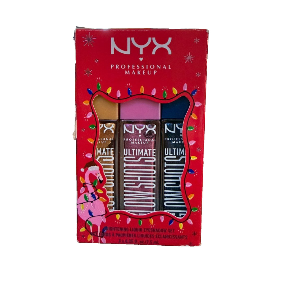NYX Brightening Liquid Eyeshadow Set 3 Pack Holiday Collection New